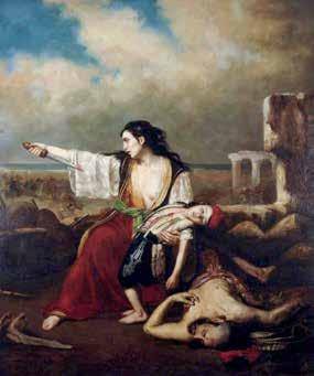 Episode of the Siege of Missolonghi, oil painting by François Émile de Lansac, 1827. History and Art Museum of Messolonghi.