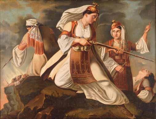 Women from Souli, oil painting by Georgios Miniatis, second half of the 19th c. Municipal Gallery of Corfu.