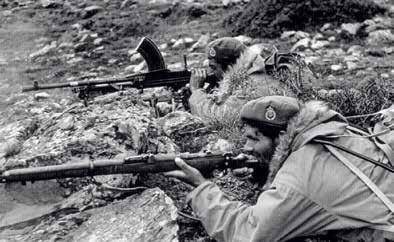 Special Forces of the Hellenic Army in central Greece, equipped with British headwear and American arms.